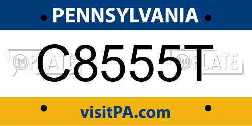 C8555T Pennsylvania License Plate
