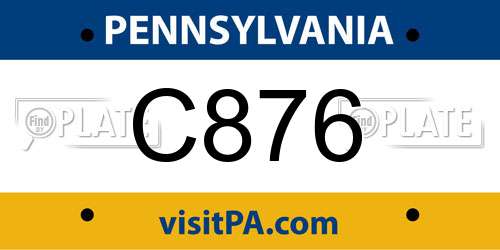 C876 Pennsylvania License Plate