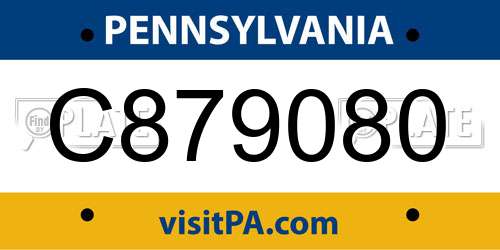 C879080 Pennsylvania License Plate
