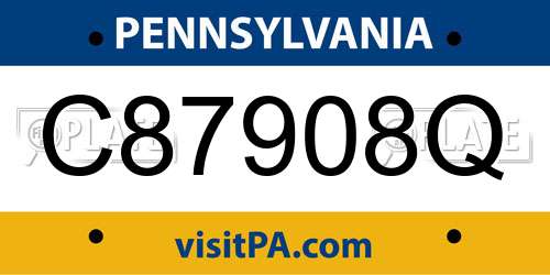 C87908Q Pennsylvania License Plate