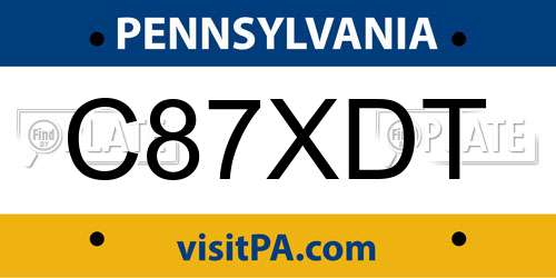 C87XDT Pennsylvania License Plate