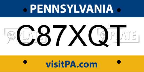 C87XQT Pennsylvania License Plate