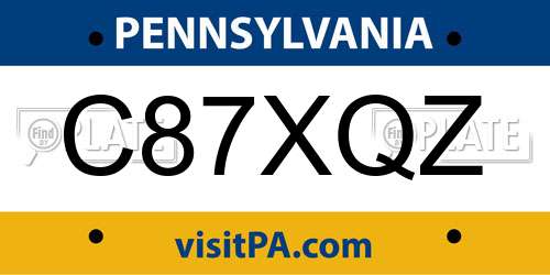 C87XQZ Pennsylvania License Plate