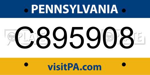 C895908 Pennsylvania License Plate