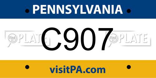 C907 Pennsylvania License Plate