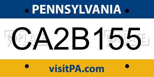 CA2B155 Pennsylvania License Plate