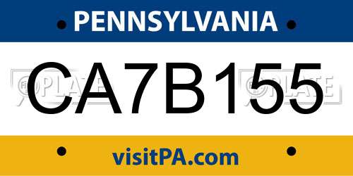 CA7B155 Pennsylvania License Plate