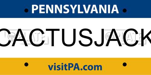 CACTUSJACK Pennsylvania License Plate