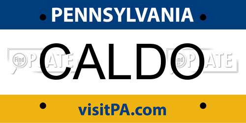 CALDO Pennsylvania License Plate