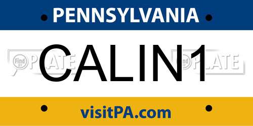 CALIN1 Pennsylvania License Plate