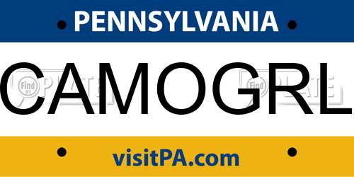 CAMOGRL Pennsylvania License Plate
