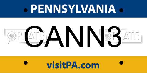 CANN3 Pennsylvania License Plate