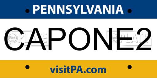CAPONE2 Pennsylvania License Plate
