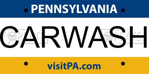 CARWASH Pennsylvania License Plate