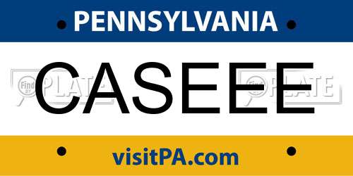 CASEEE Pennsylvania License Plate