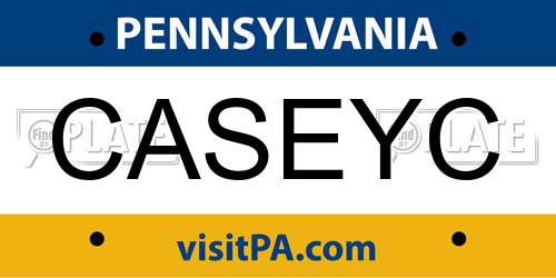 CASEYC Pennsylvania License Plate