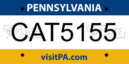 CAT5155 Pennsylvania License Plate