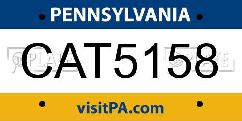 CAT5158 Pennsylvania License Plate