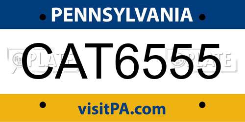 CAT6555 Pennsylvania License Plate