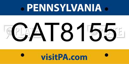 CAT8155 Pennsylvania License Plate