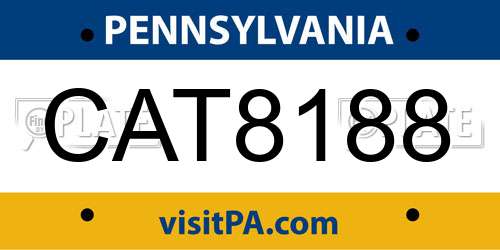CAT8188 Pennsylvania License Plate