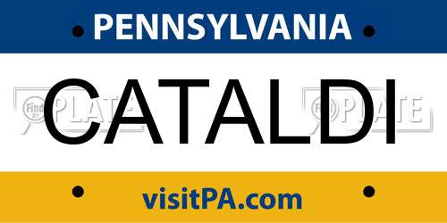 CATALDI Pennsylvania License Plate