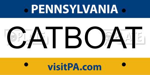CATBOAT Pennsylvania License Plate