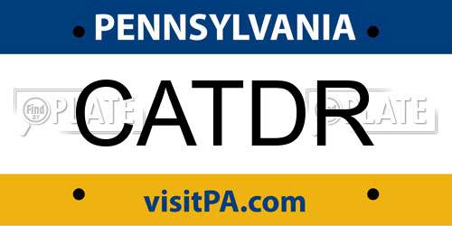 CATDR Pennsylvania License Plate