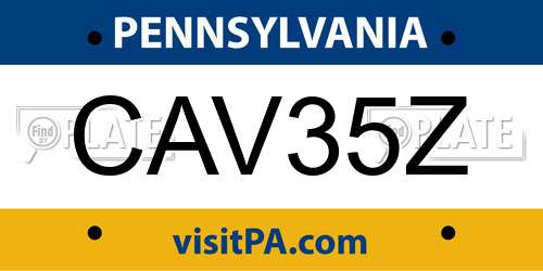CAV35Z Pennsylvania License Plate