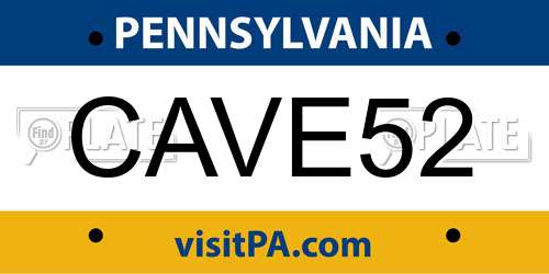 CAVE52 Pennsylvania License Plate