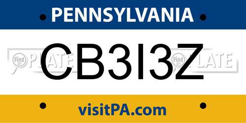 CB3I3Z Pennsylvania License Plate