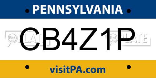 CB4Z1P Pennsylvania License Plate