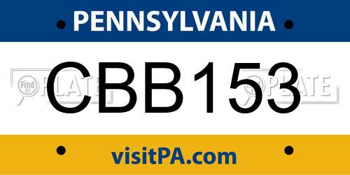 CBB153 Pennsylvania License Plate
