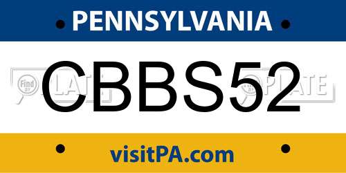 CBBS52 Pennsylvania License Plate