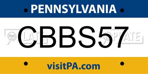 CBBS57 Pennsylvania License Plate
