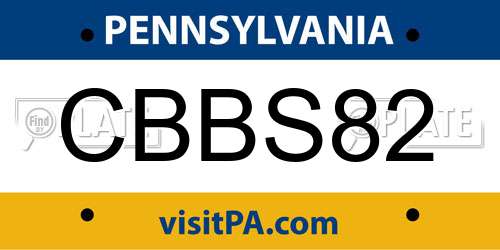 CBBS82 Pennsylvania License Plate