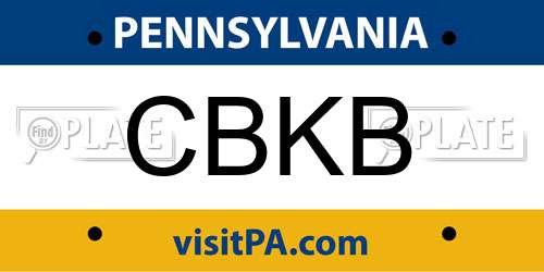 CBKB Pennsylvania License Plate