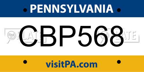 CBP568 Pennsylvania License Plate