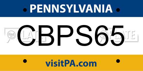 CBPS65 Pennsylvania License Plate