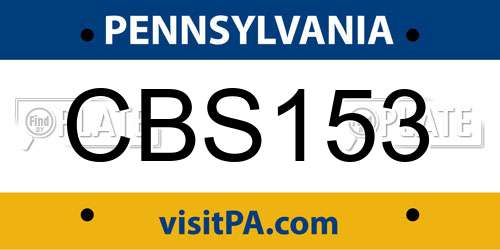 CBS153 Pennsylvania License Plate