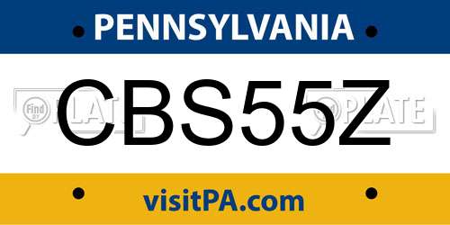 CBS55Z Pennsylvania License Plate