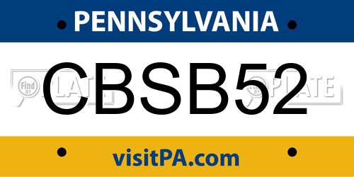 CBSB52 Pennsylvania License Plate