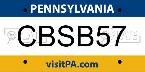 CBSB57 Pennsylvania License Plate