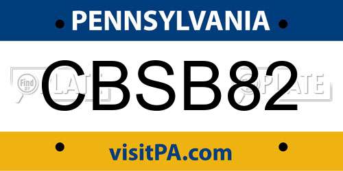 CBSB82 Pennsylvania License Plate