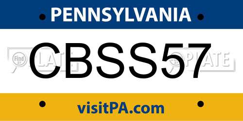 CBSS57 Pennsylvania License Plate