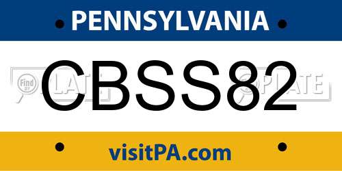 CBSS82 Pennsylvania License Plate