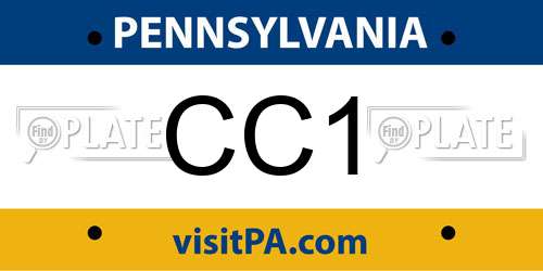 CC1 Pennsylvania License Plate
