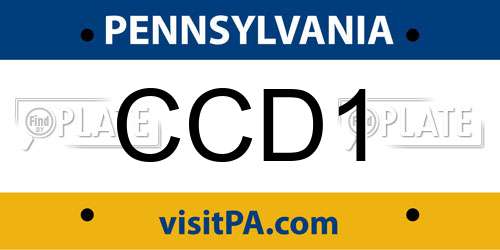 CCD1 Pennsylvania License Plate