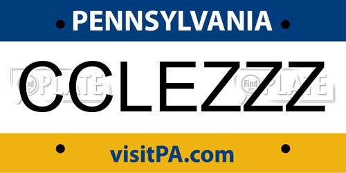 CCLEZZZ Pennsylvania License Plate