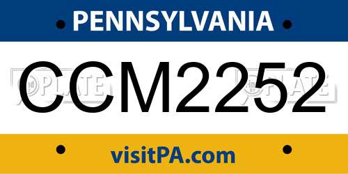 CCM2252 Pennsylvania License Plate
